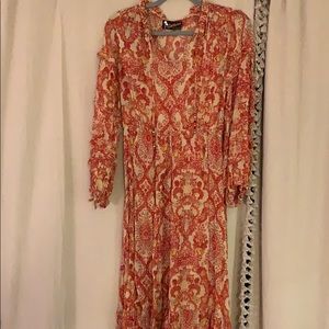 the kooples gold leaf printed maxi